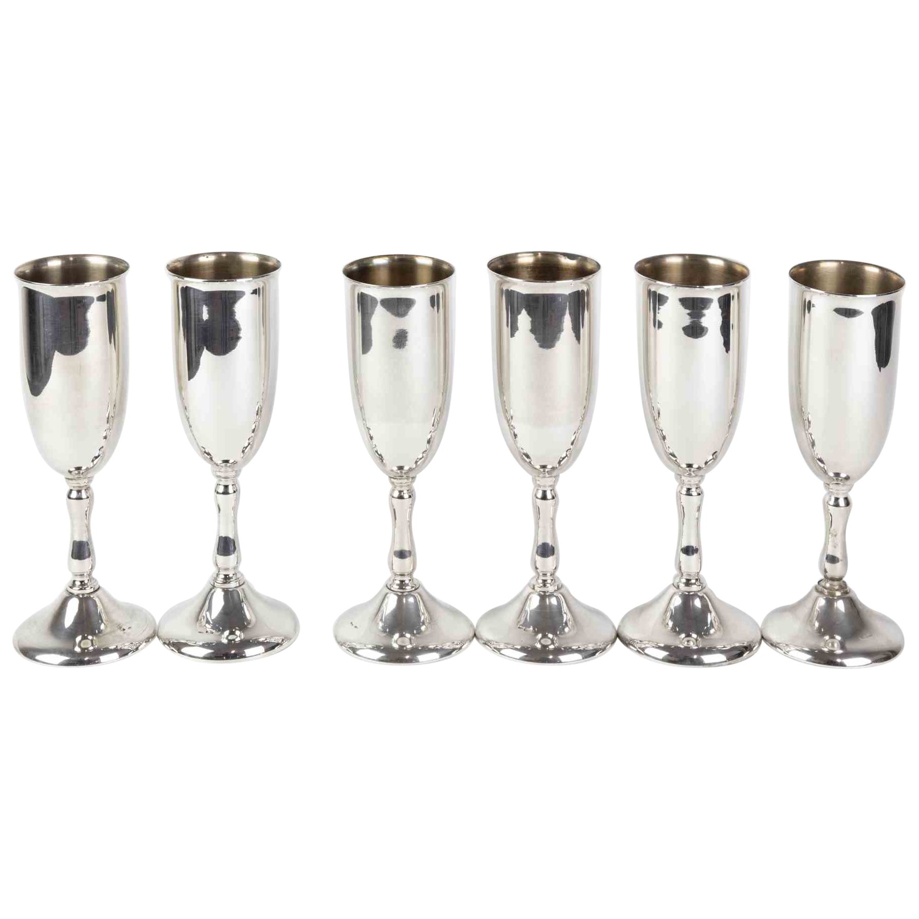 Ensemble de verres en argent, Italie, milieu du 20e siècle