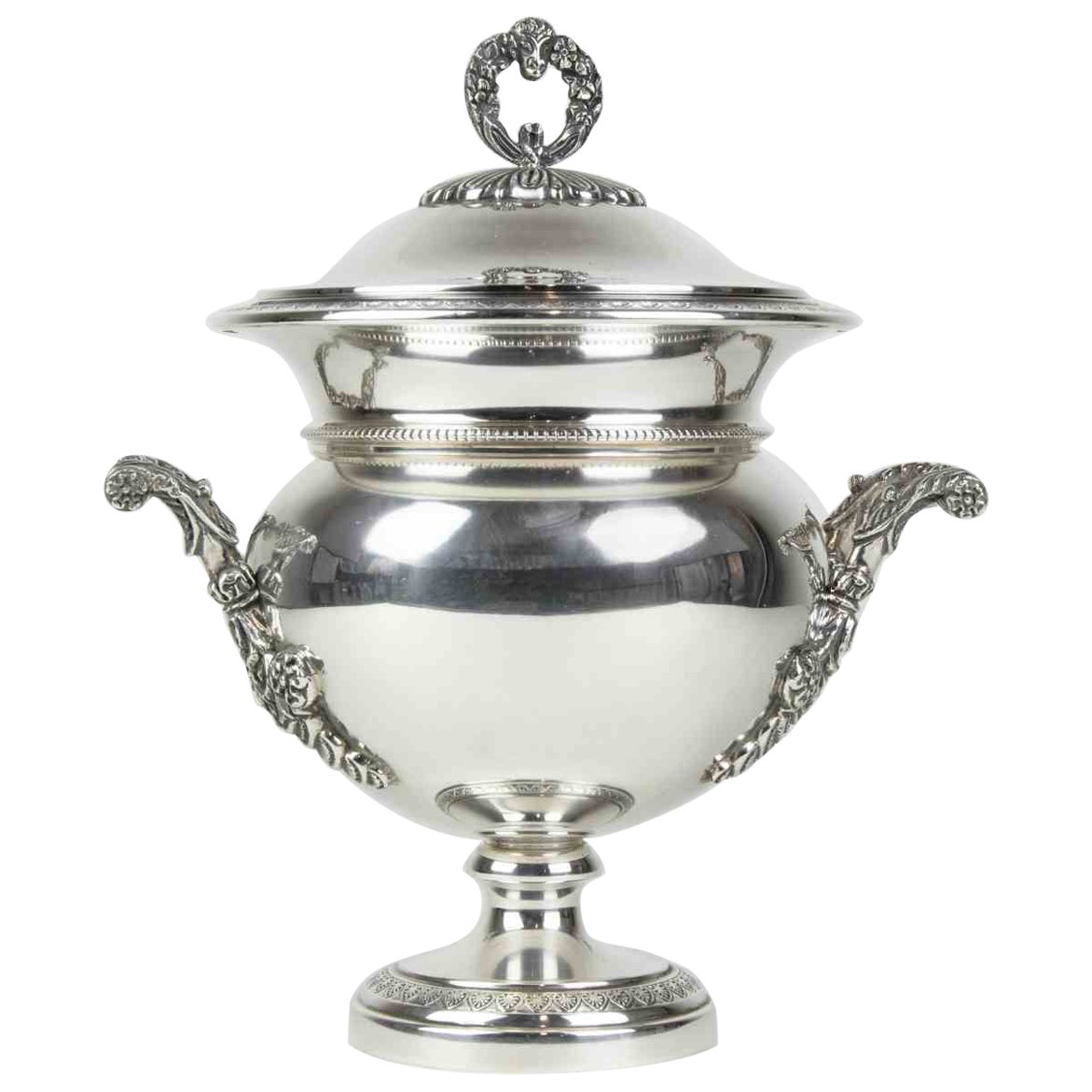 Olla de plata vintage, italia, mediados del siglo XX