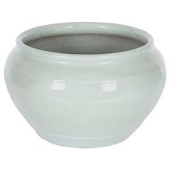 Large Chinese Green Crackle Glaze Porcelain Bowl Signed Yongzheng Mark