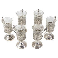 Ensemble de verres en argent, Italie, milieu du 20e siècle