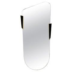 Italian Brass Framed Asymmetrical Wall Mirror, 1960s, Italy