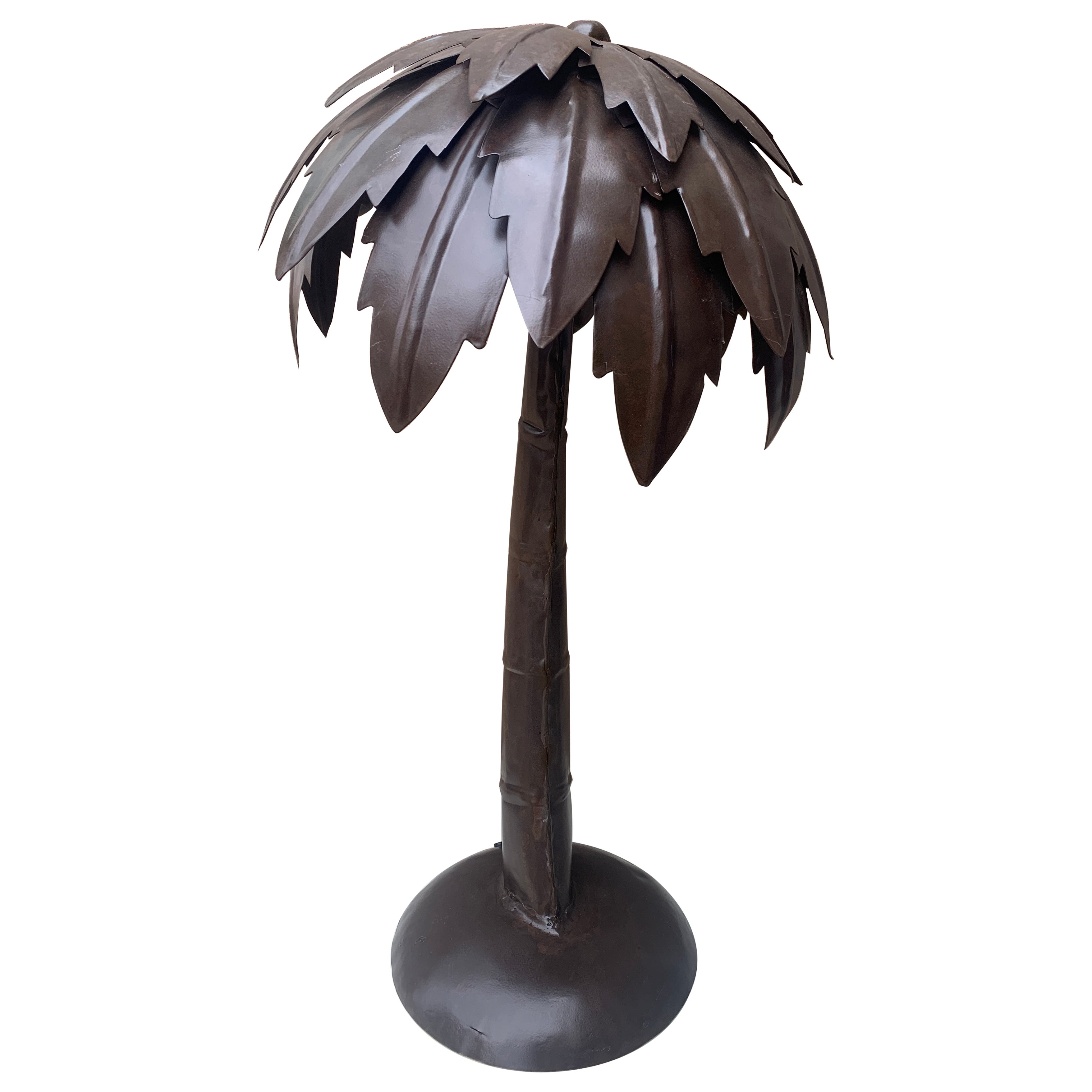 Lampada da tavolo a forma di palma in metallo vintage