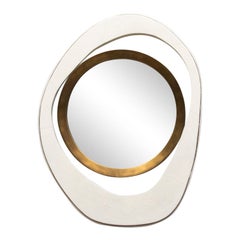 Modern Mirror in Cream Shagreen by R&Y Augousti