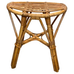 Rattan Stool. French French work. Circa 1970