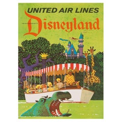 1950 United Airlines - Disneyland Original Vintage Poster
