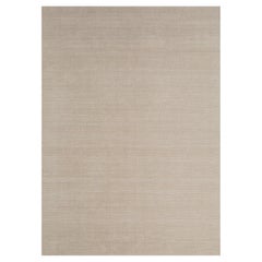 Handgeknüpfter Jaipur-Wollteppich in klassischem Grau, minimalistisches, solides Design