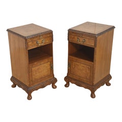 Pair of walnut bedside cabinets