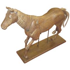 Articulated Wooden Horse Sculpture, Italy, 1920s