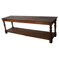 Large Antique Oak 19th Century French Rustic Console / Drapers or Side Table