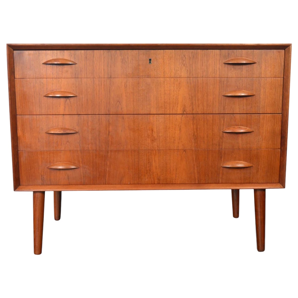 Cassapanca da uomo a fette arancioni di Johannes Sorth in teak