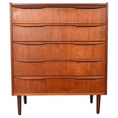 Five Drawer Tibergaard Highboy Dresser in Teak
