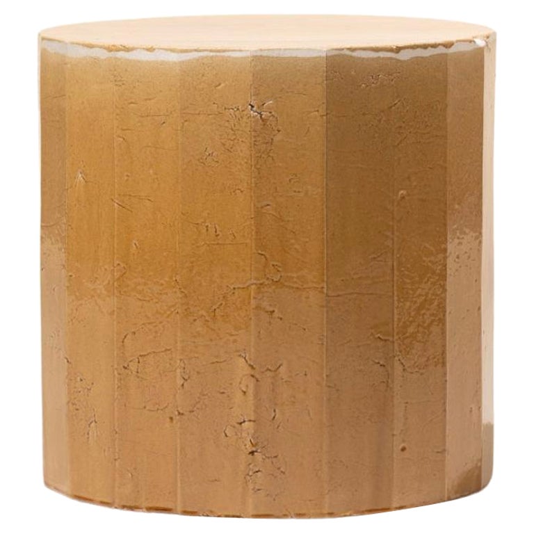 Contemporary Facettierte Keramik Beistelltisch Säulenhocker Karamell glasiert