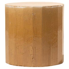 Contemporary Facettierte Keramik Beistelltisch Säulenhocker Karamell glasiert