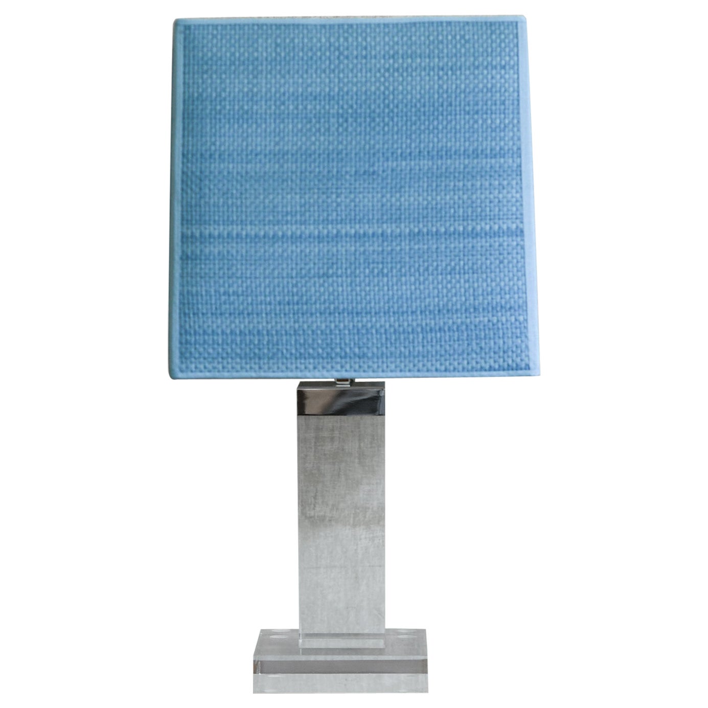 Plexiglass lamp with chrome metal details, 1970s