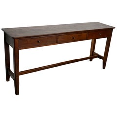 Antique French Rustic Farmhouse Elm Side Table, Early 20th Century