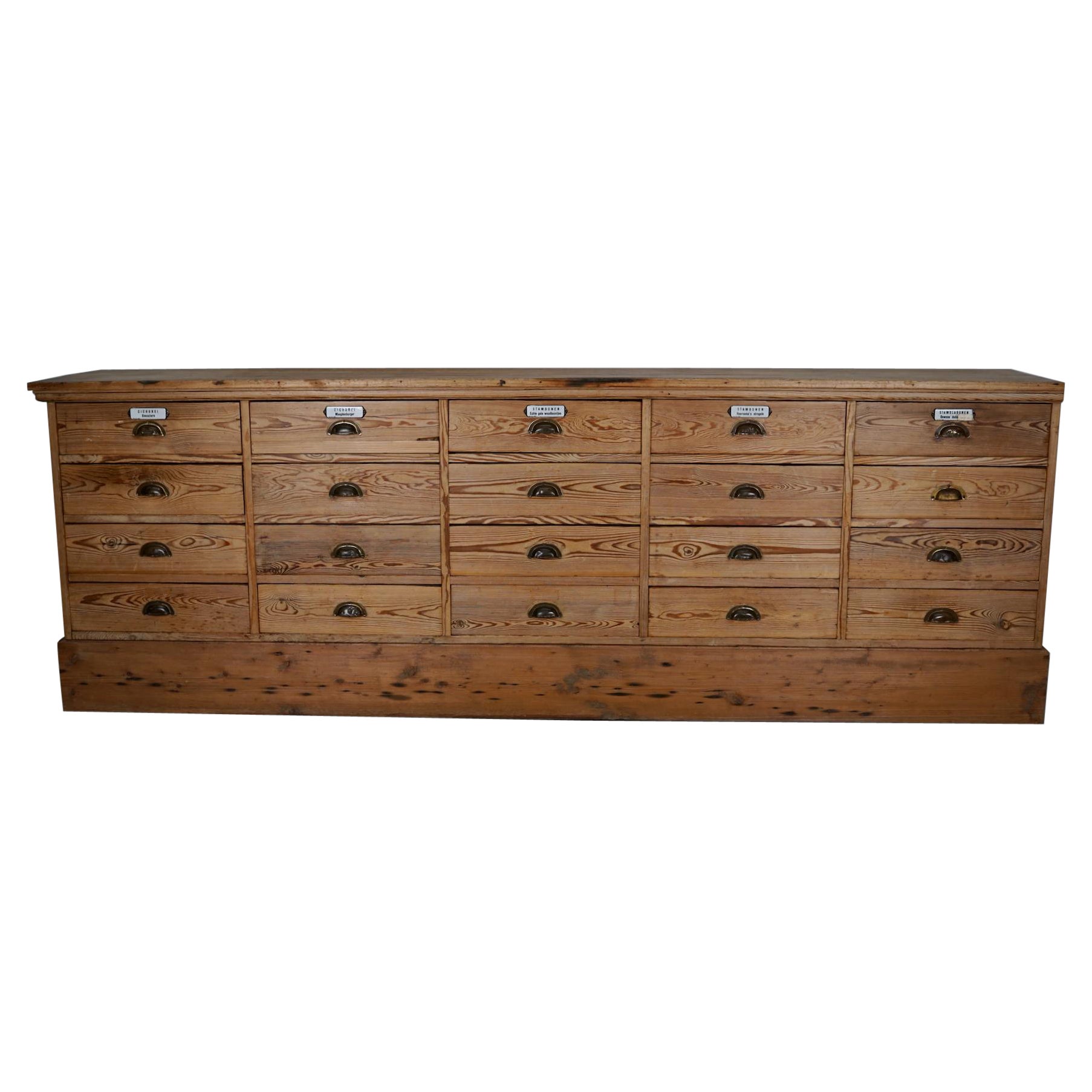 Gran Botica / Cajonera o Mostrador de Tienda de Pino Holandés, ca 1930