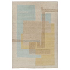 Rug & Kilim's French Art Deco Style Rug in Beige-Brown with Geometric Patterns (tapis de style Art déco français en beige et brun avec des motifs géométriques)
