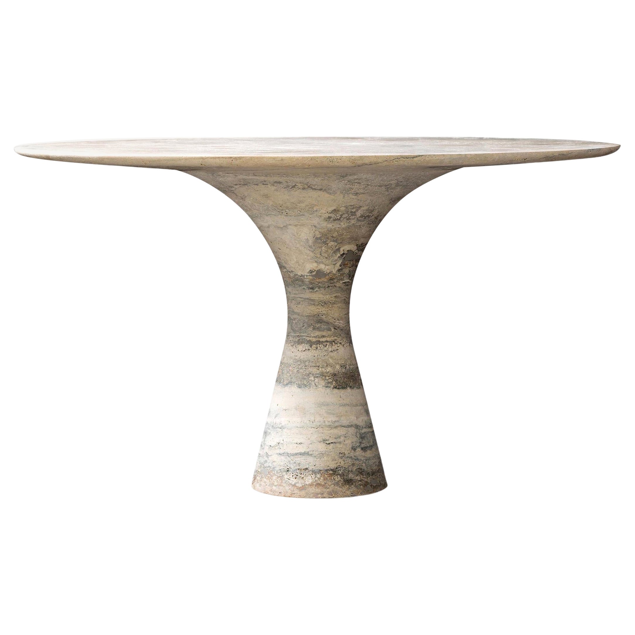 Travertino Silver Raffinato Tavolo da Pranzo Contemporaneo in Marmo 160/75
