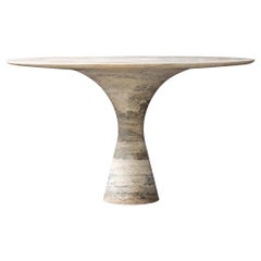 Travertino Silver Raffinato Tavolo da Pranzo Contemporaneo in Marmo 160/75