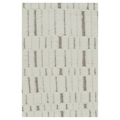 Rug & Kilim’s Contemporary Rug in White with High-Low Geometric Patterns