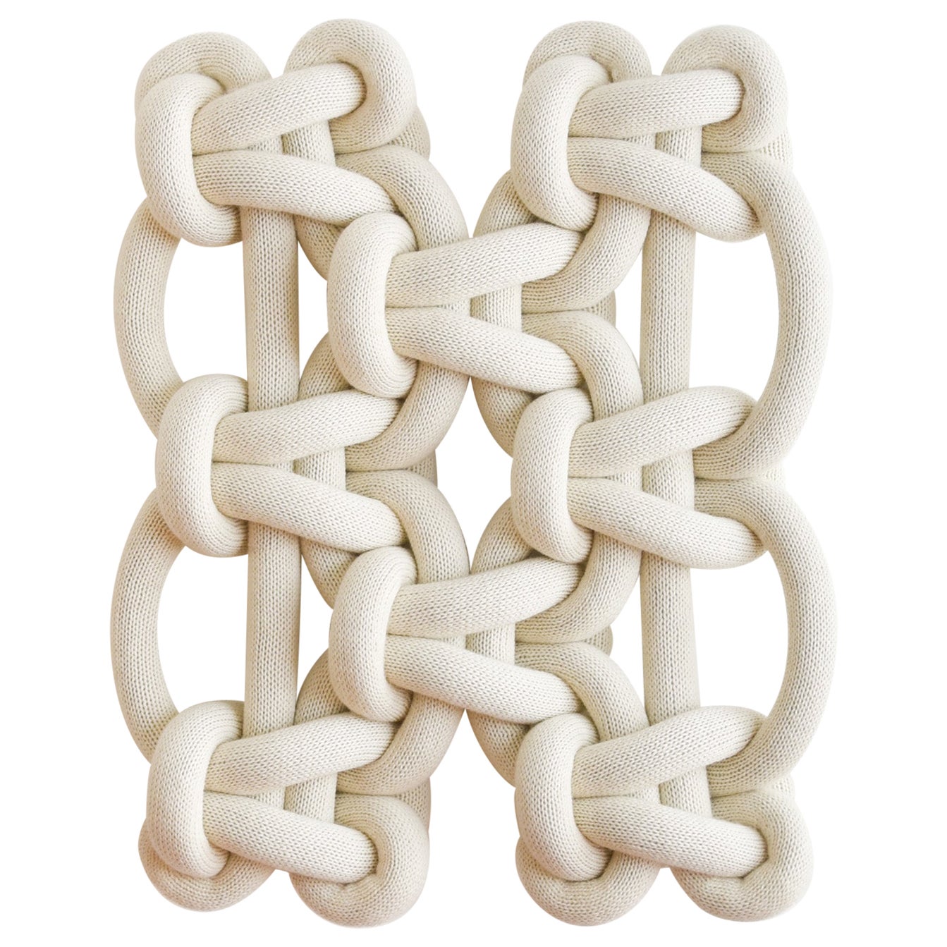 32" x 39" Knotted Fiber Art Sculpture, Macrame Wall Hanging, KNITKNOT – nubes