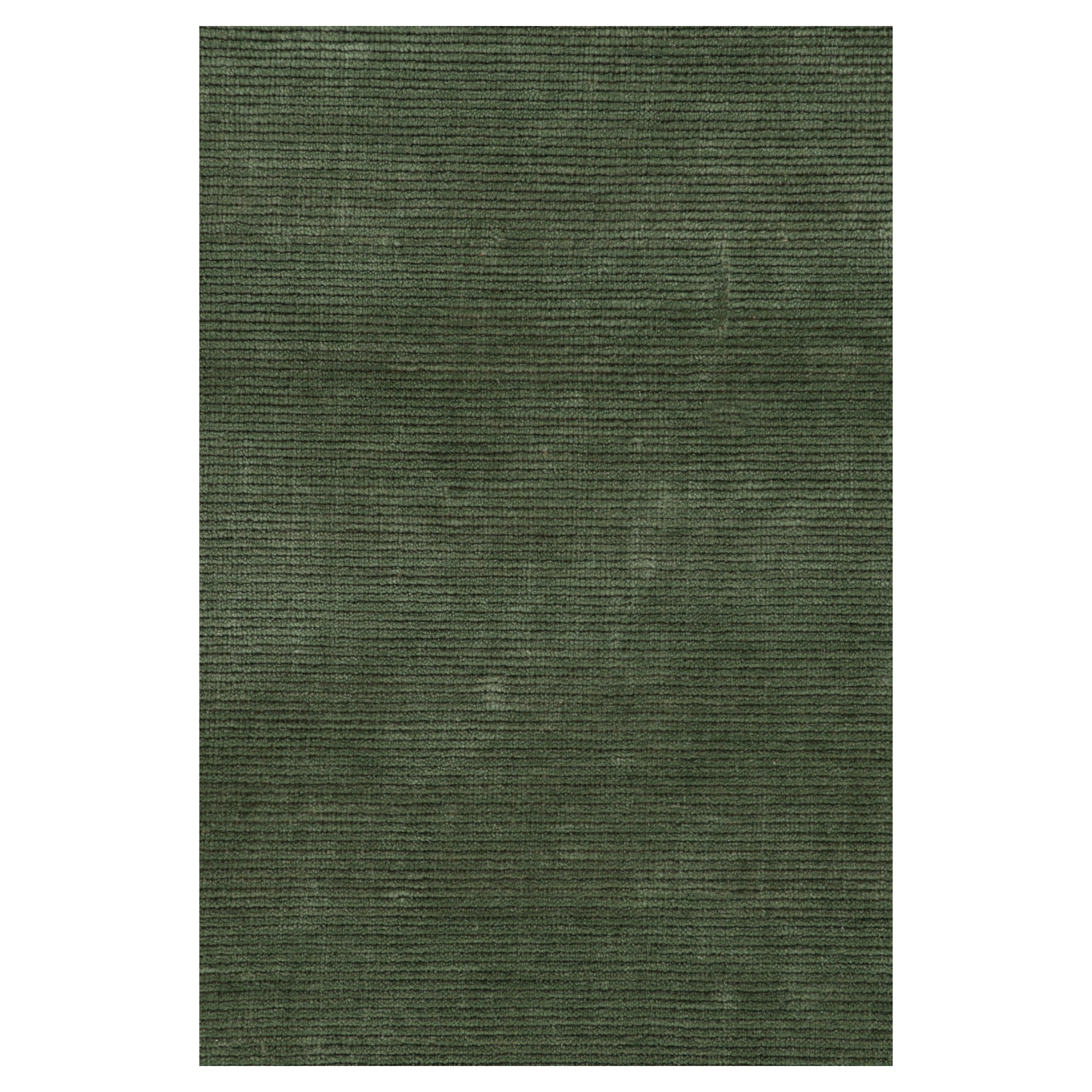 Rug & Kilim’s Oversized Textural Rug in Forest Green Tones & Striae