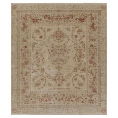 Rug & Kilim's European Axminster Style Rug in Cream with Floral Patterns (tapis européen de style Axminster en crème avec motifs floraux)