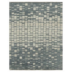 Rug & Kilim's Contemporary-Teppich mit weißen und grauen geometrischen Mustern