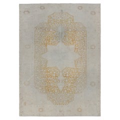Rug & Kilim’s Modern Classics Rug in Gold and White Tones with Medallion