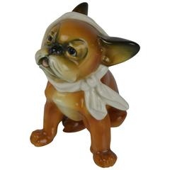 Antique début du 20e siècle KARL ENS Volkstedt Figurine bulldog en porcelaine