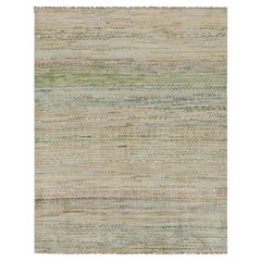 Rug & Kilim’s Contemporary Rug with Polychromatic Stripes and Geometric Patterns
