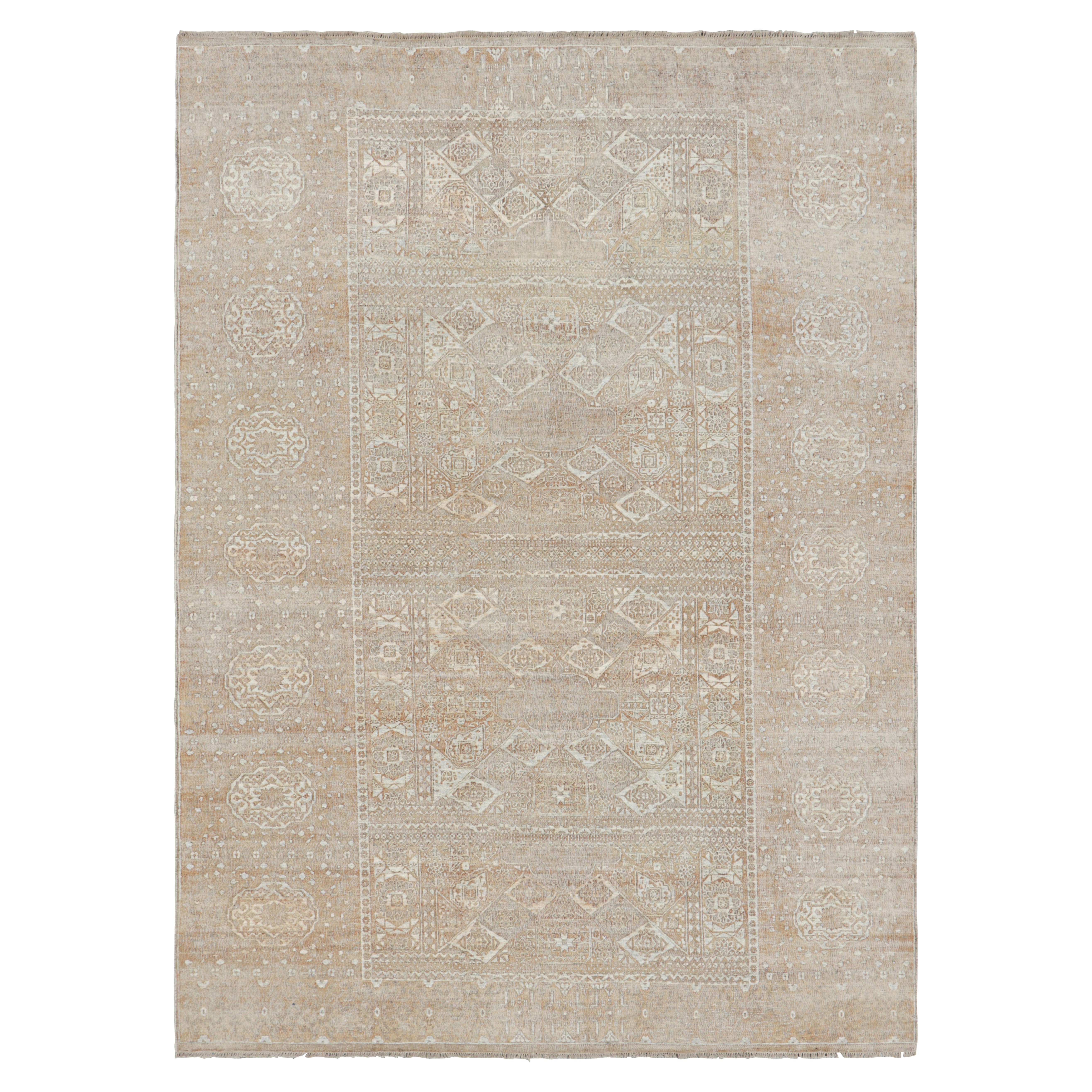 Alfombra de estilo tribal Rug & Kilim en beige-marrón con motivos geométricos