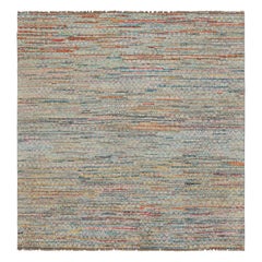 Rug & Kilim’s Contemporary Square Rug with Colorful Stripes & Geometric Patterns