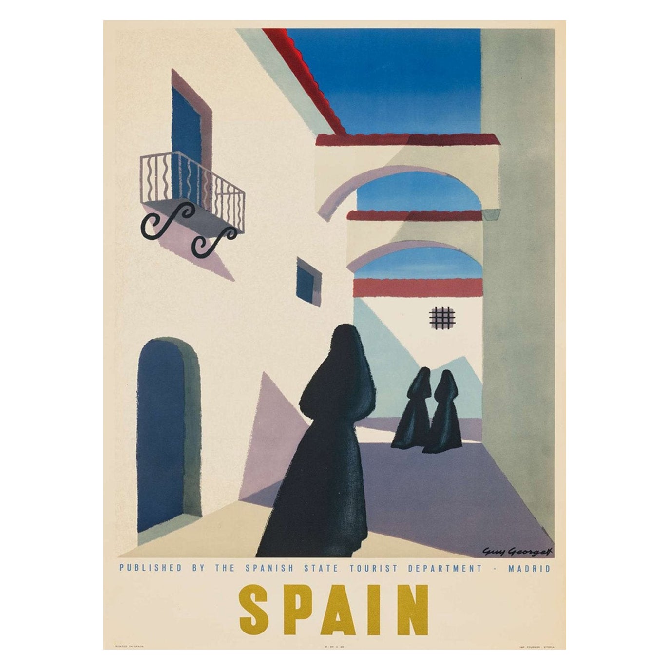 1951 Spagna - Guy Georget Poster originale d'epoca in vendita