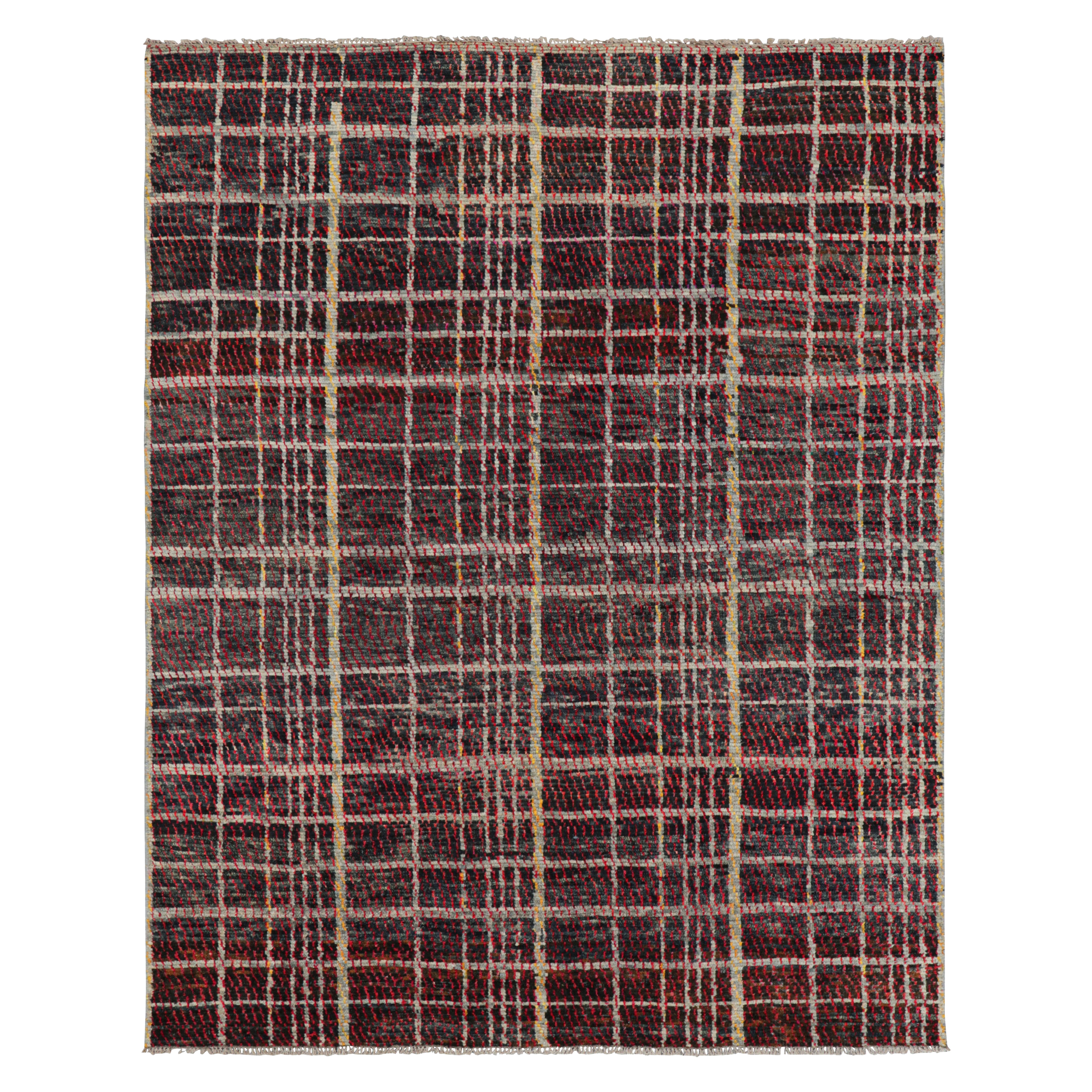 Rug & Kilim’s Contemporary Rug in Red with Stripes and Geometric Patterns