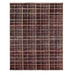 Rug & Kilim’s Contemporary Rug in Red with Stripes and Geometric Patterns