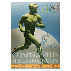 Affiche vintage originale des Jeux olympiques d'Helsinki de 1940