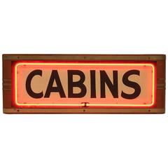 1930s Neon Cabins Sign