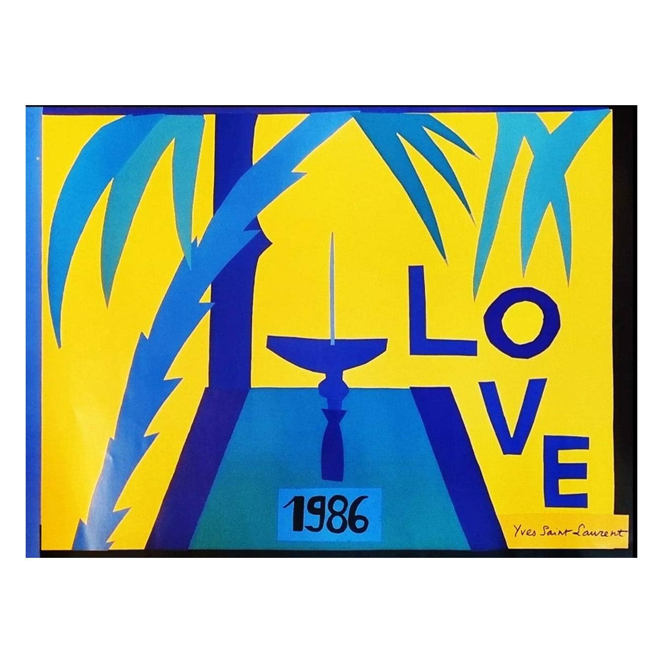 Yves Saint Laurent - Love 1986 Poster originale d'epoca