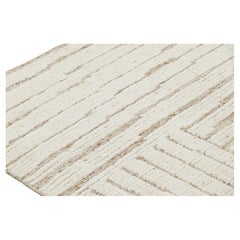 Rug & Kilim’s Contemporary Rug in White with High-Low Geometric Patterns