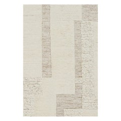 Tapis contemporain de Rug & Kilim en blanc avec motifs géométriques en relief