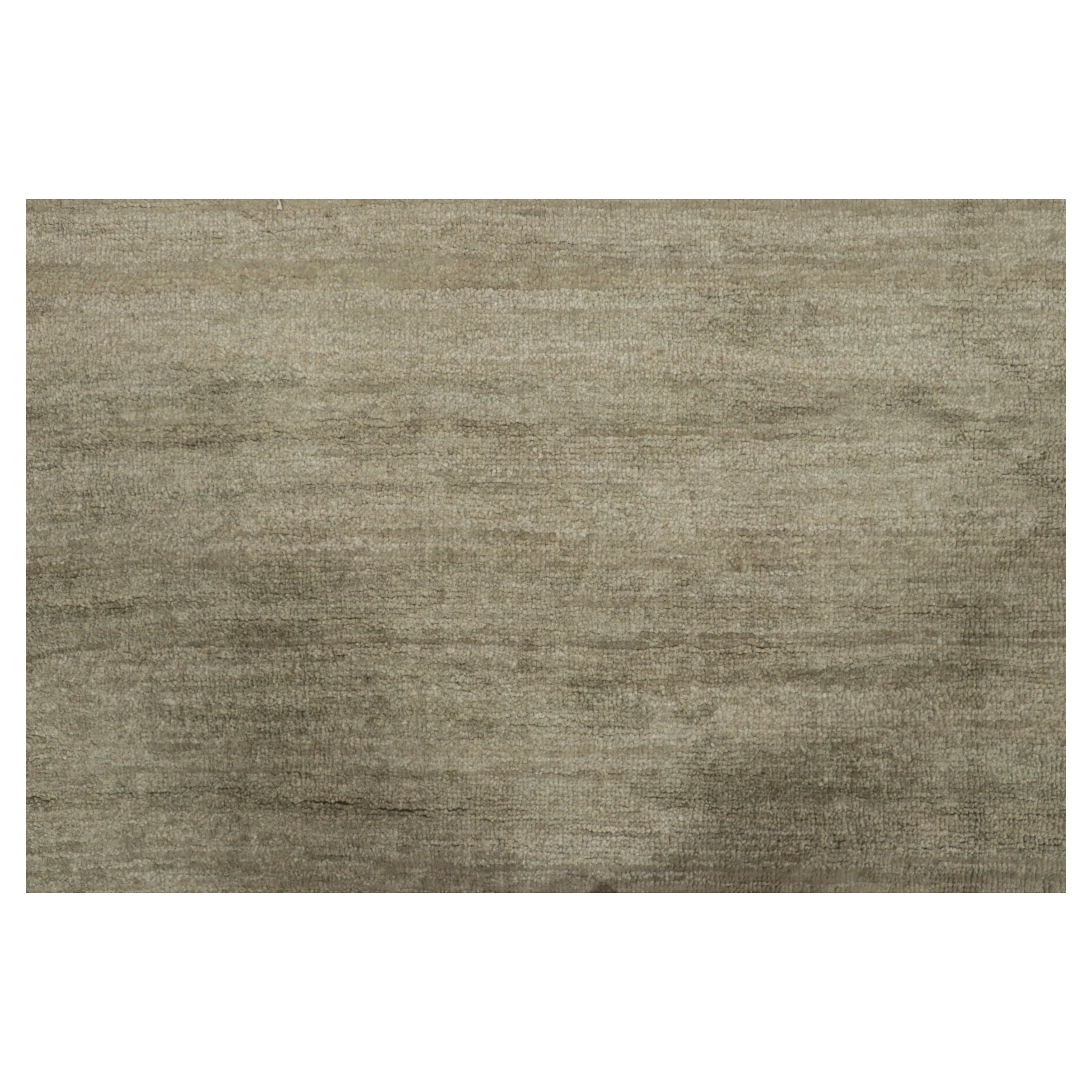 Rug & Kilim’s Monochromatic Textural Rug in Green For Sale