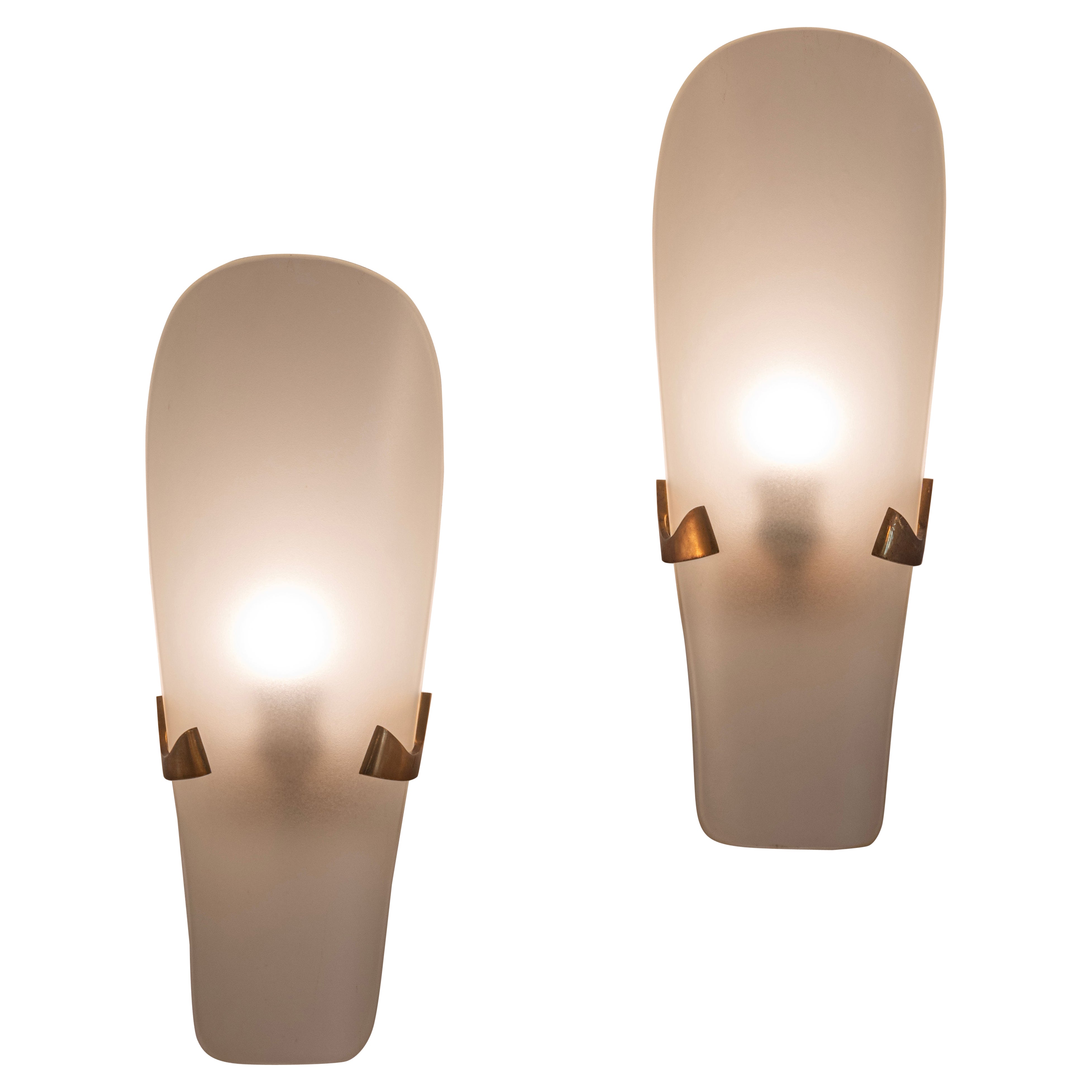 Pair of Mod. 1636 Appliques by Max Ingrand for Fontana  Arte, Italy, c.1957