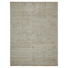 Rug & Kilim’s Outdoor Scandinavian Rug with Gray and Beige Geometric Patterns