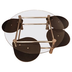 Space Age Swivel Chroom and Black Wood Coffee Table