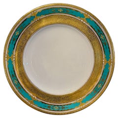 Lot de 12 assiettes plates en porcelaine anglaise Coalport