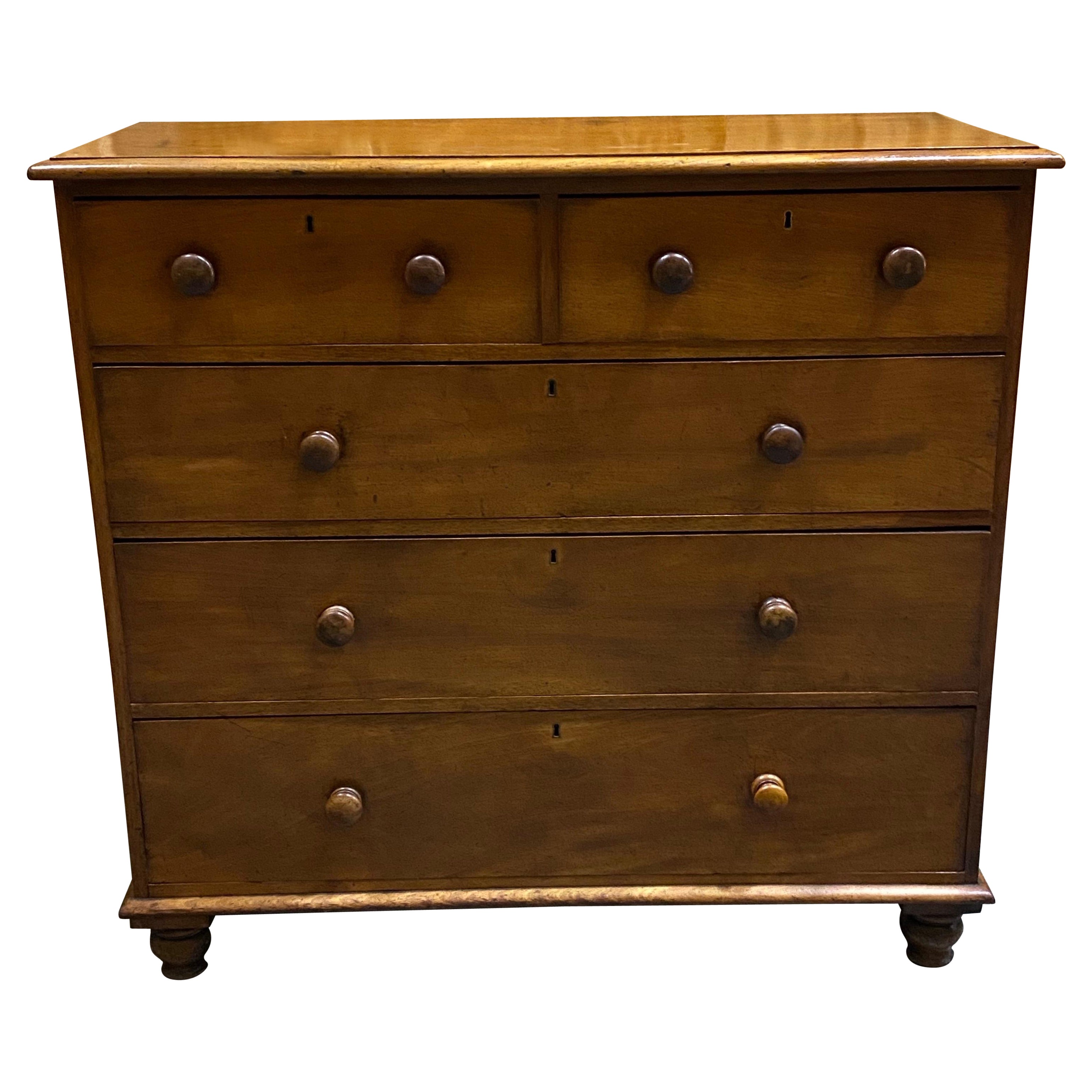 Large English Victorian Mahogany Chest of Drawers