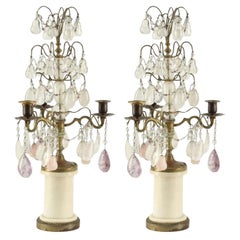 Pair of French 19th Century Continental Gilt Bronze Girandoles