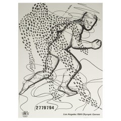 Affiche vintage originale des Jeux olympiques de Los Angeles de 1984, Jonathan Borofsky