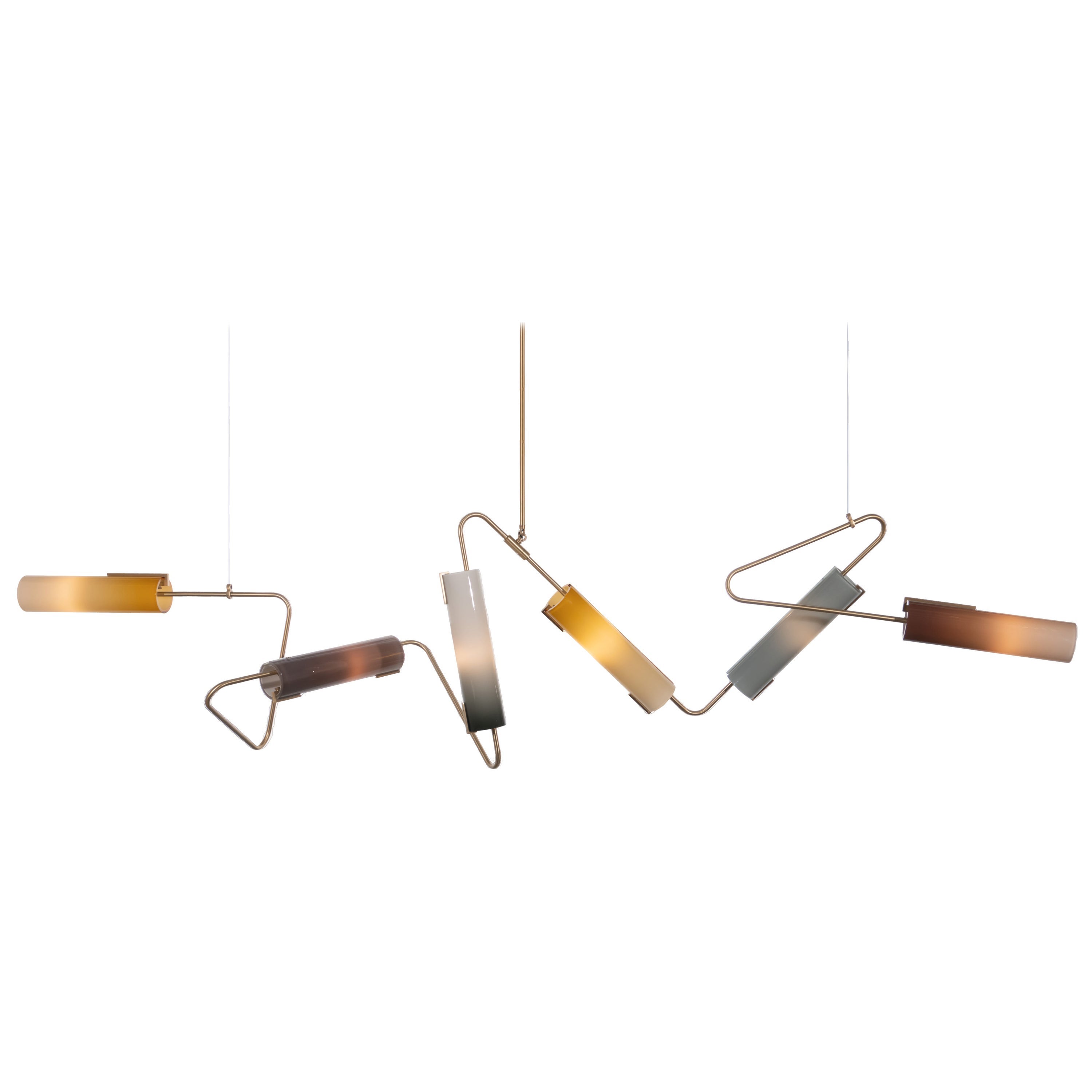 Lampadario Continuum 102: Raisin, Charcoal and Orange Glass di AVRAM RUSU STUDIO in vendita